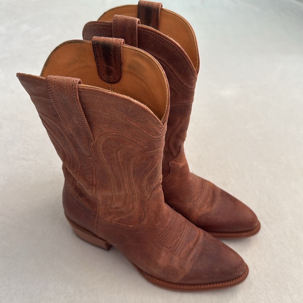 Tecovas Rustic Brown Leather Western Heeled Boots - Picture 15 of 16
